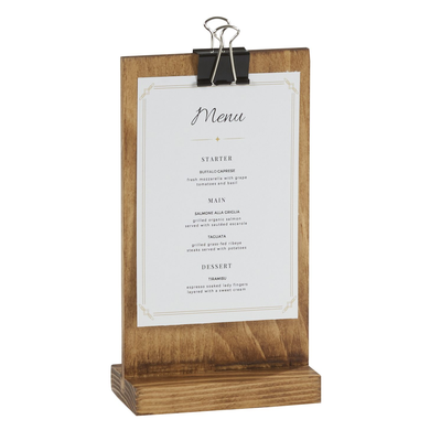 Cal-Mil 2036-46-99 4-1/2"W x 2-1/2"D x 8-1/2"H OAL Madera Clipboard Menu