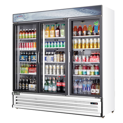 Everest EMSGR69 Reach-In Merchandising Refrigerator 3 Glass Doors, 115v, NSF - 71 cu. ft.