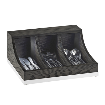 Cal-Mil 3802-87 13-3/4"W x 11-1/2"D x 3-1/8"H Cinderwood Flatware Organizer