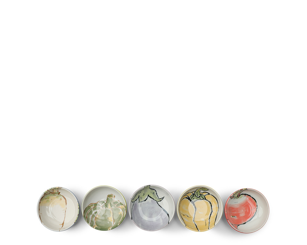 Vegetables Assorted Sauce Bowls Set/5 3-3/4"