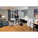 Nilfisk VP400 HEPA vacuuming a hotel room