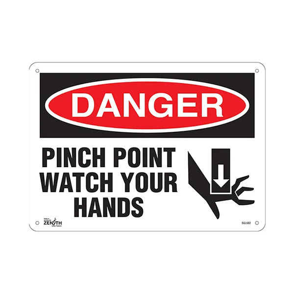 Pinch Point Sign - 14" x 10" - Aluminum - English