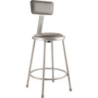 NPS 6424B NPS® 24" Heavy Duty Vinyl Padded Steel Stool with Backrest
