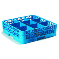 Carlisle 9-Compartment Blue Glass Rack with 1 Blue Extender