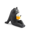 Figurine Black Cat with Beer 1.5"h