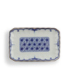 Plate Rectangle Blue & White Arabesque