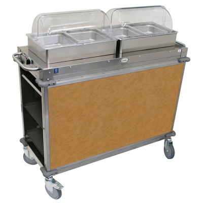 Cadco CBC-HH-L1-4 MobileServ® Junior Mobile Hot Buffet Cart (2) Hot Full Size Buffet Servers