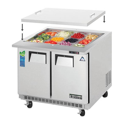 Everest EOTPS2 Open Top Prep Table 12 Pans, 115v, NSF - 10 cu. ft.