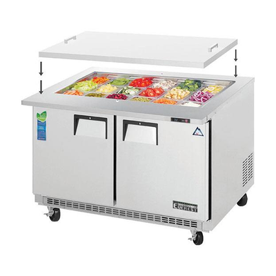 Everest EOTP2 47.5-Inch Two-Door Back Mount Open Top Prep Table, 13-Cubic Feet, NSF