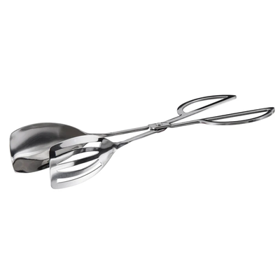 Winco ST-10S Salad Tong Slotted/Solid Spatula Scissor