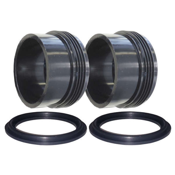 2" Black Heater Tailpiece Kit - Pair with Gaskets 42-0006B-KIT