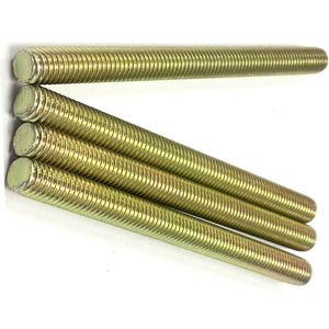 1/4" - 28 X 1" FULLY THREADED STRAIGHT ROD SAE J429 GR 8 ZINC TRIVALENT YELLOW