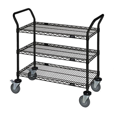 Quantum WRC-1848BK-3 3 Wire Shelf Mobile Utility Cart