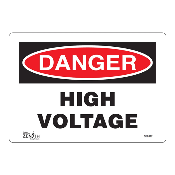 High Voltage Sign - 10" x 7" - Vinyl - English