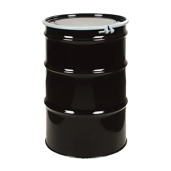 Steel Drum - Open Top - 55 Gallon - Black - UN Rated