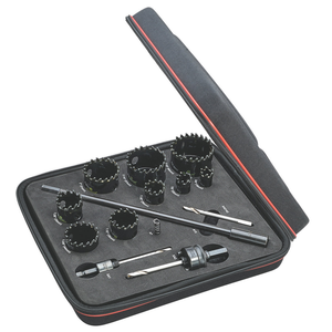 STARRETT KCT090501-N 14 Piece Hole Saw Kit - Carbide Tipped - General Purpose