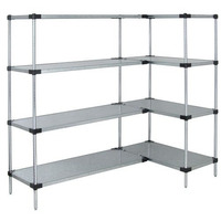 Quantum WRS4-74-1848SS Solid Shelving Starter Kit, 48"W x 18"D x 74"H, 600 ‐ 800 lb. Capacity