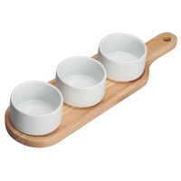 Winco WDP015-104 15-1/4" X 4-1/8" O.A. Trio Bowl Set