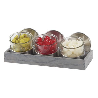 Cal-Mil 1850-4-83 14-1/4"W x 6"D x 5"H Ashwood Mixology Display Set