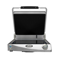 Cadco CPG-15 Jumbo Single Panini Grill Black Glass-Ceramic Grill Surfaces