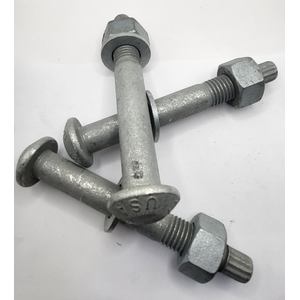 1 1/8" - 7 X 7 1/2" F3125 A325TC TWIST-OFF ASSEMBLY F1852 TYPE 1 ROUND HEAD BOLT A563 DH HEAVY HEX NUT AND F436 TYPE 1 WASHER MECHANICAL GALVANIZED