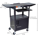FSE 373-AVJ42KBCDL Adjustable-Height Steel AV Cart