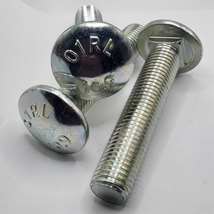 M20 - 2.5 X 100MM ISO 8678 FULLY THREADED SHORT SQUARE NECK ROUND HEAD BOLT 10.9 ZINC TRIVALENT CLEAR