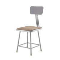 NPS 6318B NPS® 18" Heavy Duty Square Seat Steel Stool with Backrest
