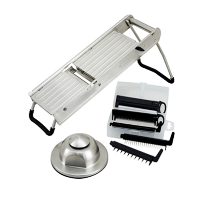 Winco MDL-15 Mandoline Slicer Set with Stainless Steel Hand Guar