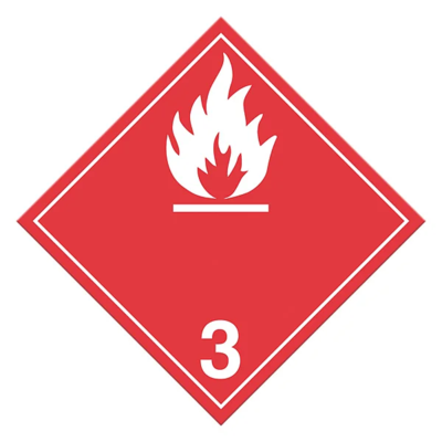 Flammable Liquids Placard - 10-3/4" x 10-3/4" - Adhesive Vinyl - Class 3