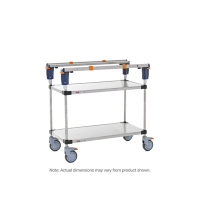 Metro MSQ1824-FSFS PrepMate qwikSet MultiStation 24" Prep Station, Solid Stainless Steel top and bottom shelves with Stainless Steel posts