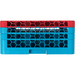 Carlisle RG25-3C410 25-Compartment Blue Glass Rack with 3 Red Ex