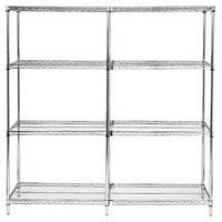 Quantum WR74-2436C Wire Shelving Starter Kit, 36"W x 24"D x 74"H, 600 ‐ 800 lb. Capacity