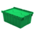Attached Lid Container - HDPE - 21" x 15" x 9" - 60 lb Capacity - Green