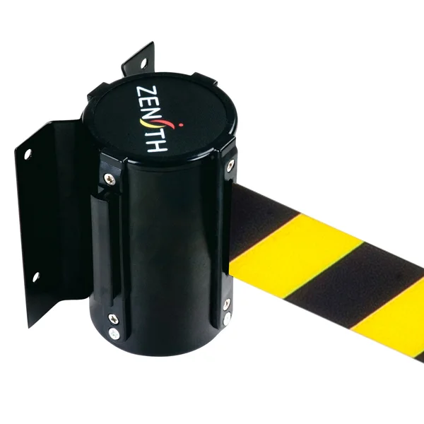 Wall Mount Barrier - 7' Black and Yellow Tape