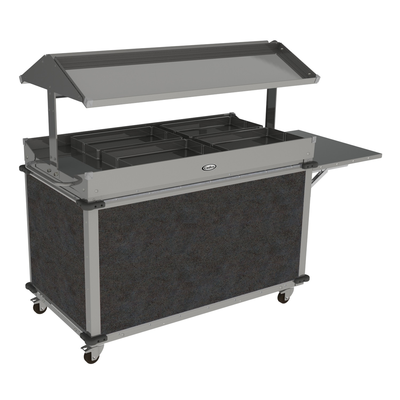 Cadco CBC-GG-B4-L3 MobileServ® Standard Grab & Go Merchandising Cart 2-Sided Grab & Go Shelf On Top