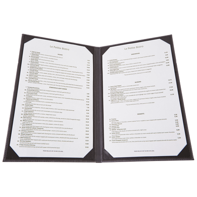 Winco LMD-814BK Double Menu Cover
