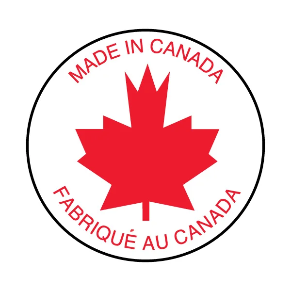 Made in Canada Label - 1" Circle - Red