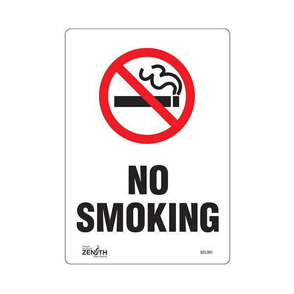 No Smoking Sign - 7" x 10" - Vinyl - English