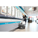 Advance SC370 17B scrubber cleaning a supermarket aisle