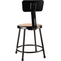 NPS 6218B-10 NPS® 18" Heavy Duty Steel Stool with Backrest