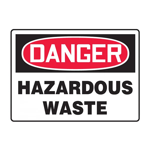 Hazardous Waste Sign - 10" x 7" - Vinyl - English