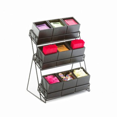 Cal-Mil 1817-96 13"W x 9-1/2"D x 17-1/2" H Midnight Bamboo Tiered Display