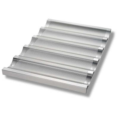 Chicago Metallic 45515 17-3/4" X 25-3/4" X 1" Overall Uni-Lock Baguette/French Bread Pan