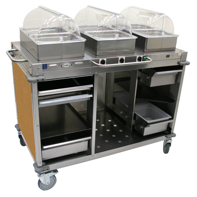 Cadco CBC-HHH-L1-4 MobileServ® Mobile Hot Buffet Cart (3) Hot Full Size Buffet Servers