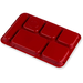 Carlisle 614R05 Right-Hand 6-Compartment ABS Tray