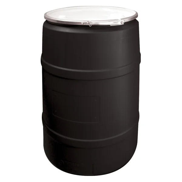 Polyethylene Drum - Open Top - 55 Gallon - Black - UN Rated