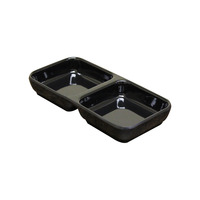 Thunder Group 19002BK 4 oz 6" x 3" Twin Sauce Dish