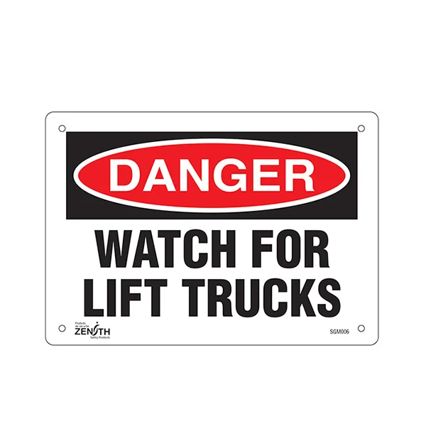 Watch For Lift Trucks Sign - 10" x 7" - Aluminum - English