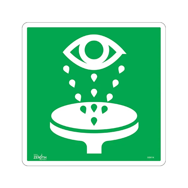 Eye Wash Sign - 6" x 6" - Vinyl - Pictogram